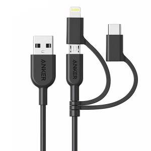 کابل تبدیل 3in1 انکر مدل PowerLine A8436 طول 0.9 متر